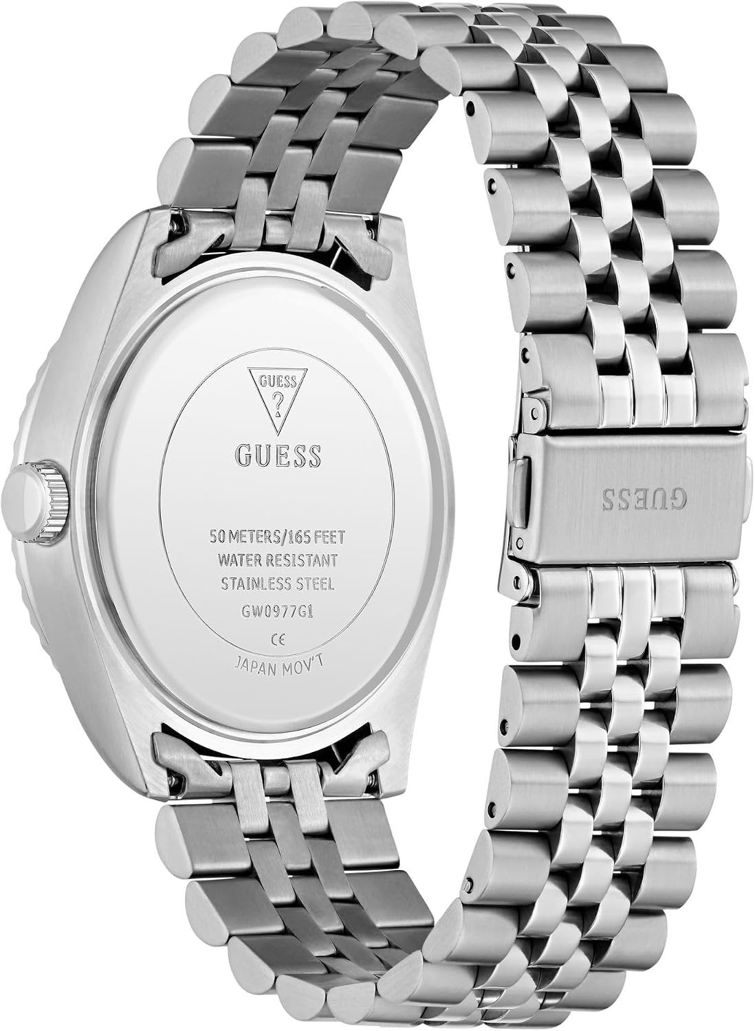 Guess Armbanduhr Herren Jaden Silver Tone Multi-function Date Watch Silber GW0977G1