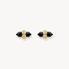 Thomas Sabo Ohrstecker Damen Ohrstecker mit schwarzem Onyx Kristall Gelbgoldfarben Weiß Schwarz H2281-177-11