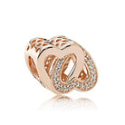 PANDORA Charm Verschlungene Herzen mit Cubic Zirkonia und 14 Karat rosévergoldete Metalllegierung Moments Collection