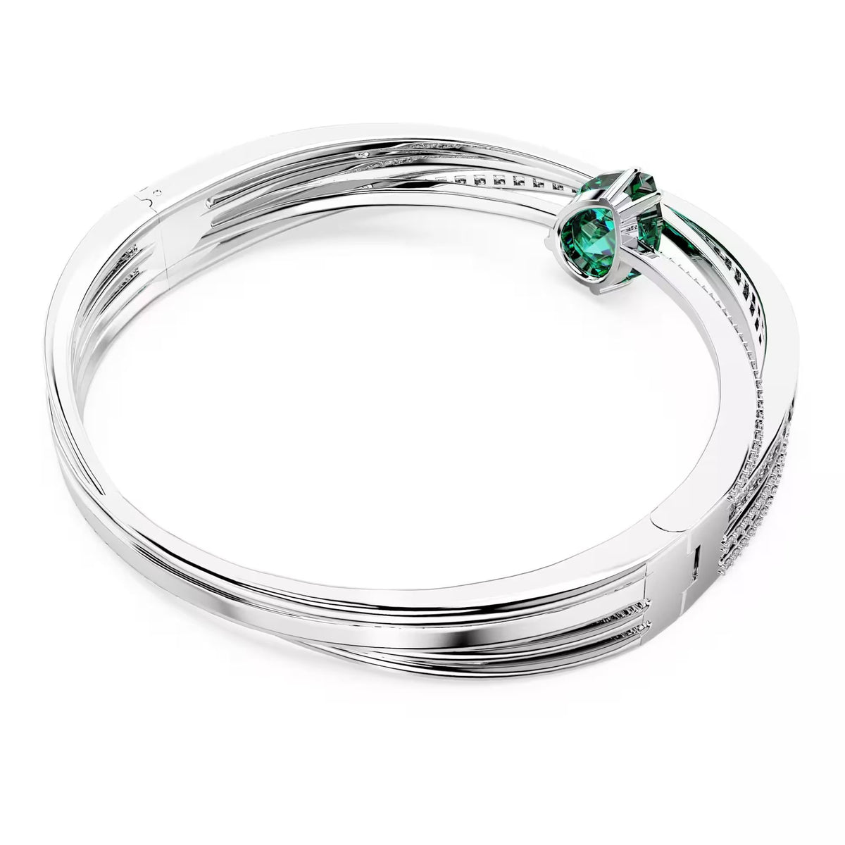 Swarovski Armreif Unisex Hyperbola Grün Rhodiniert 5665327