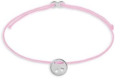 Xenox Damen Armband Crazy Daisy Herzen Coin mit rosa Nylonband Silber XS1683