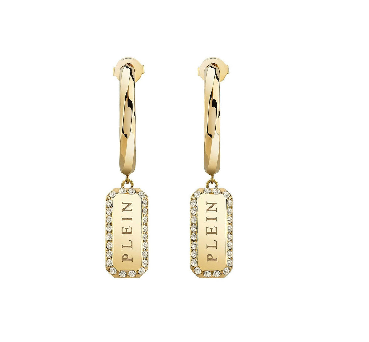 Philipp Plein Ohrringe Damen Gold Edelstahl TAG Preciosa Crystals PJQEA08EU