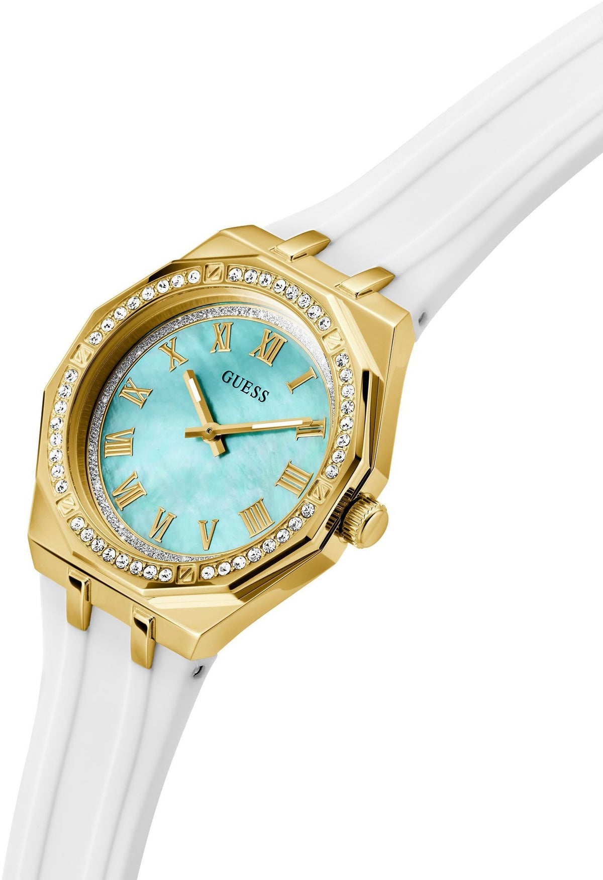 Guess Damen Quarzuhr Desire Gold Weiß Grün GW0872L1