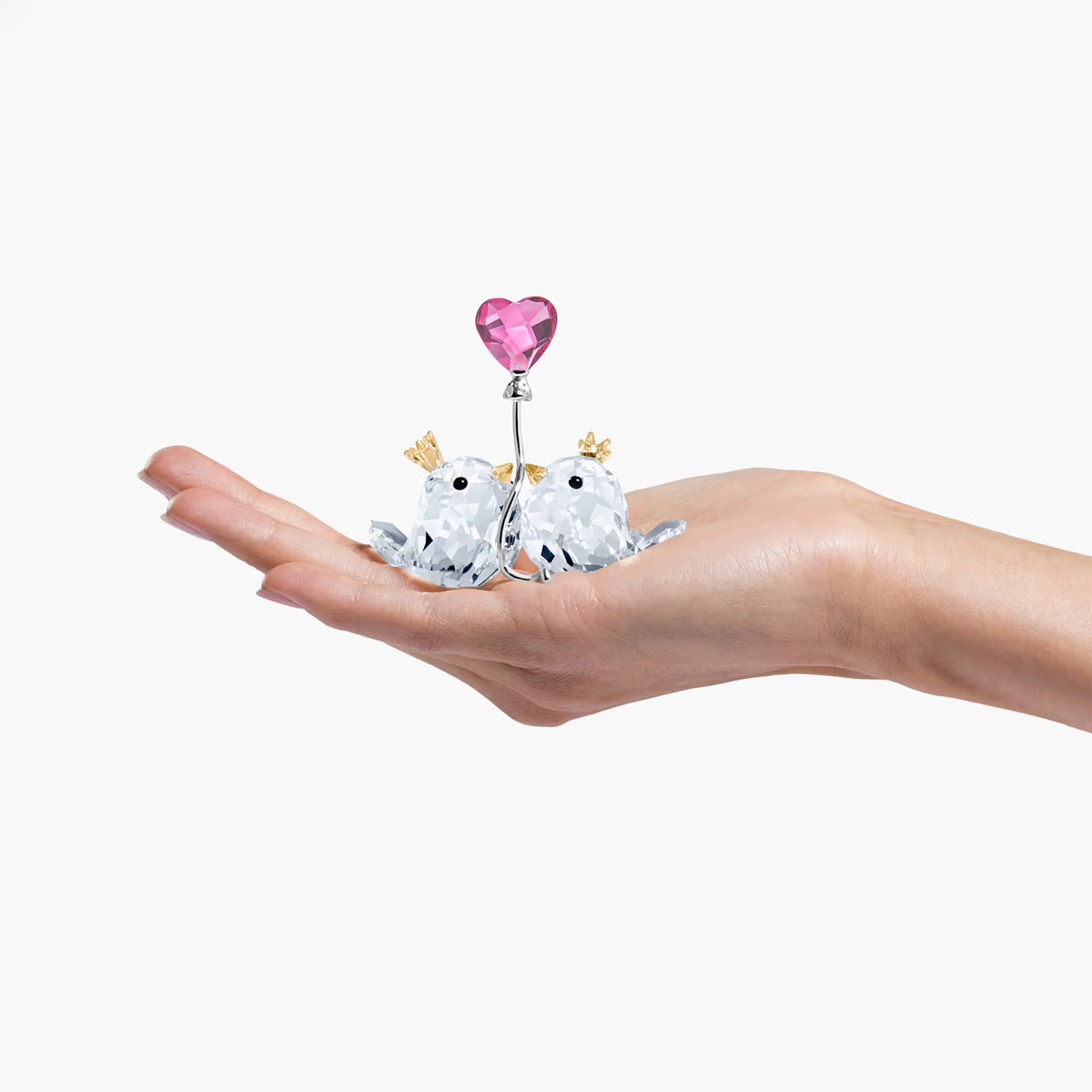 SWAROVSKI  Kristallfigurine Unzertrennliche Vögel rosa Herz Mehrfarbig WITH LOVE 5492226