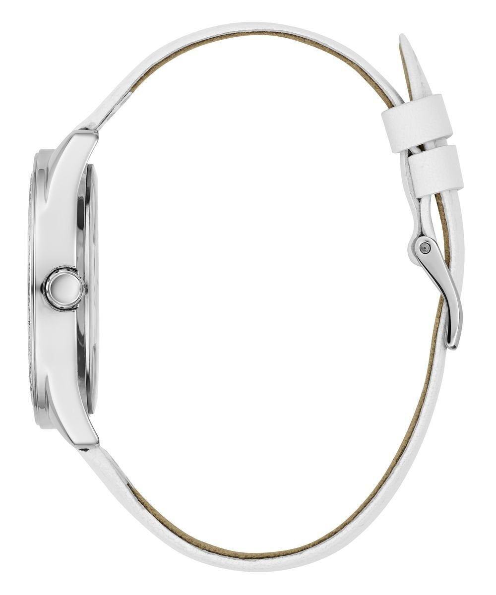 Guess Damen Armbanduhr G Gloss weiß, silber 36 mm GW0608L1