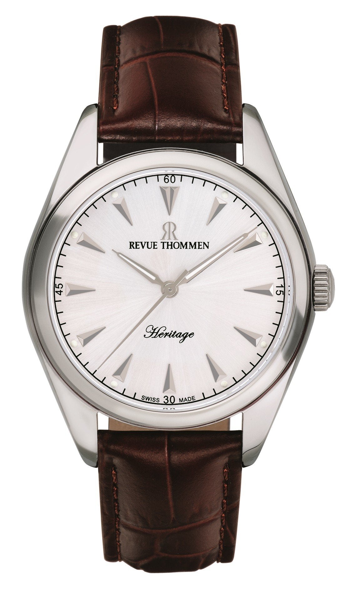 Revue Thommen Armbanduhr Automatik Heritage braunes Lederarmband 39 mm  21010.2533