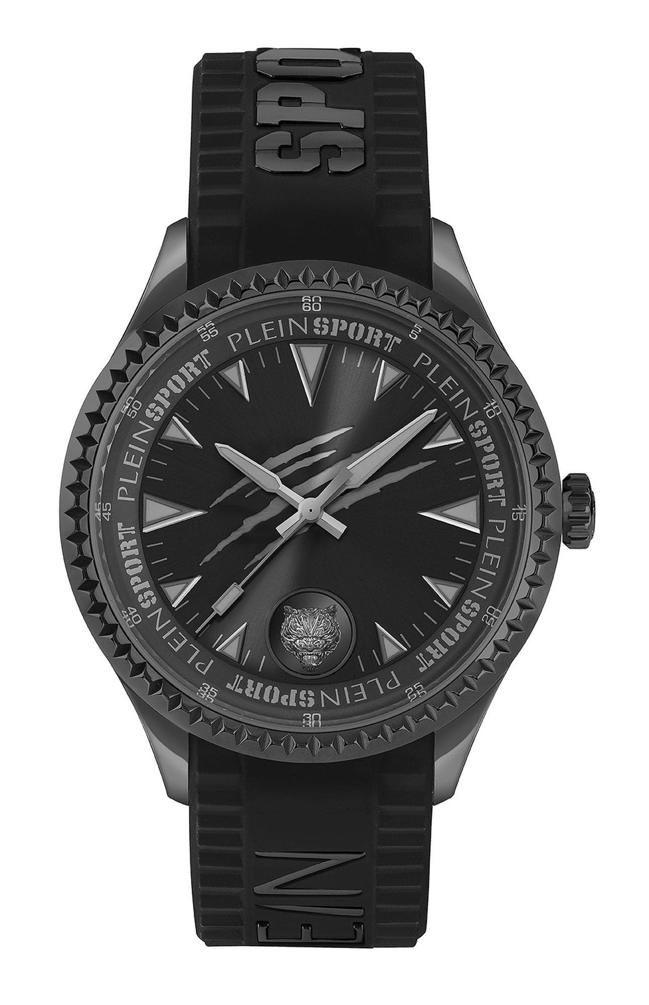 Plein Sport Herren Uhr Lineman PS5BA0424 Schwarz Silikon 45 mm