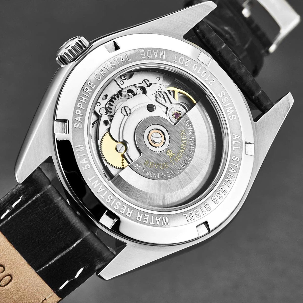 Revue Thommen Herren-Automatikuhr 'Heritage' Zifferblatt braun, schwarzem Lederarmband, 21010-2539