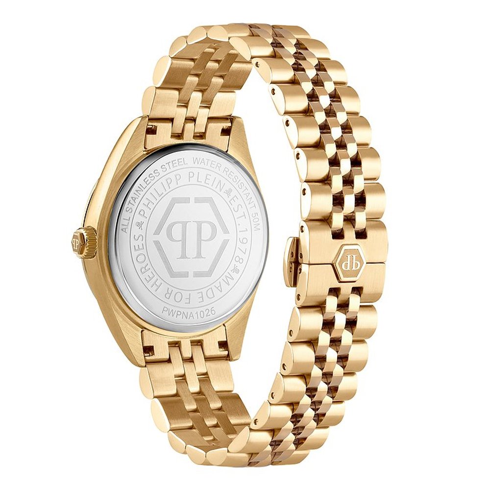 Philipp Plein Herrenuhr Date Superlative Goldfarben, Grün PWPNA1026