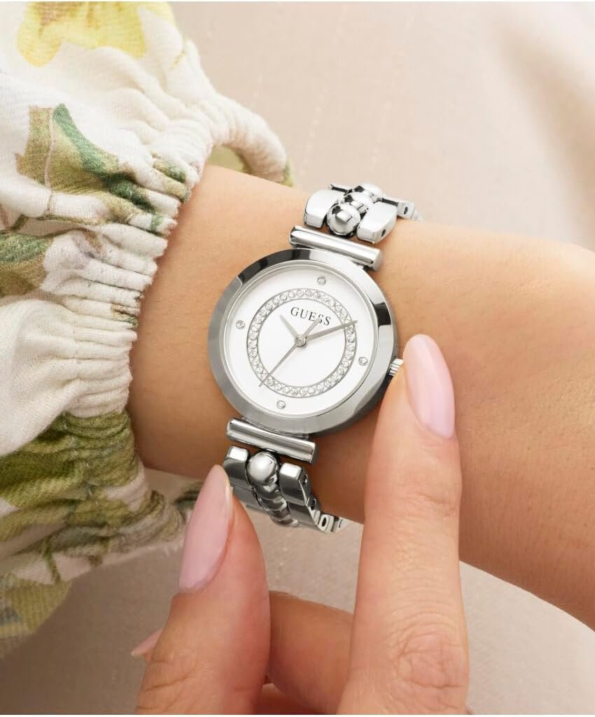 Guess Ladies Silver Tone Analog Watch Leena GW0994L1