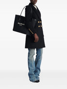 Balmain Tasche Unisex Tote Bag mit Logo Schild Schwarz 31365172