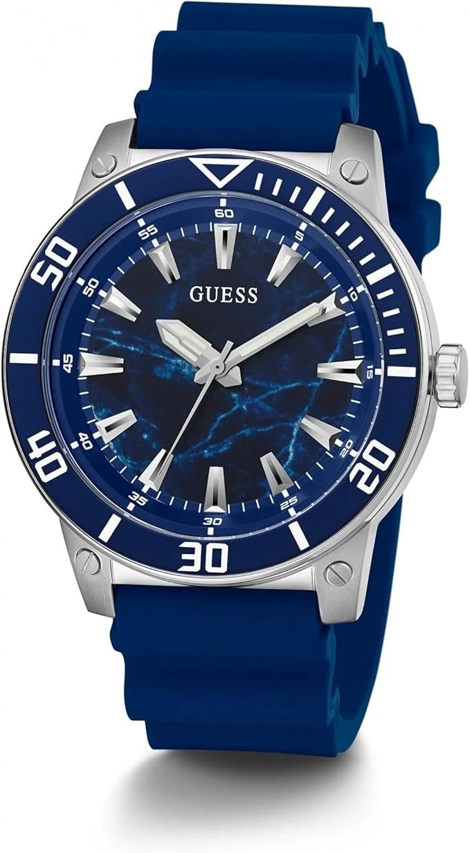 Guess Uhr Herren Active Navy Blau Silber GW0420G1 1535690