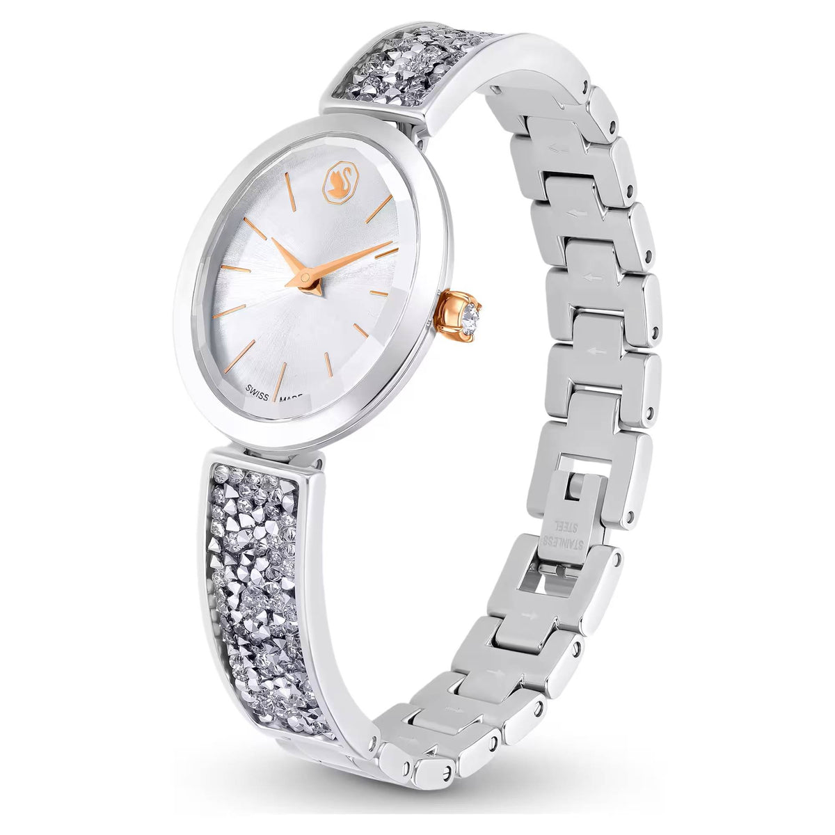 Swarovski Crystal Rock Oval Armbanduhr Damen Silber 5656878