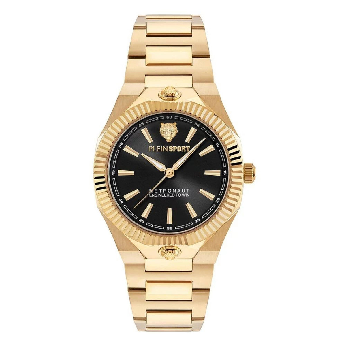 Plein Sport Armbanduhr Damen Metronaut 36 mm Schwarz Gold PSDGA0925