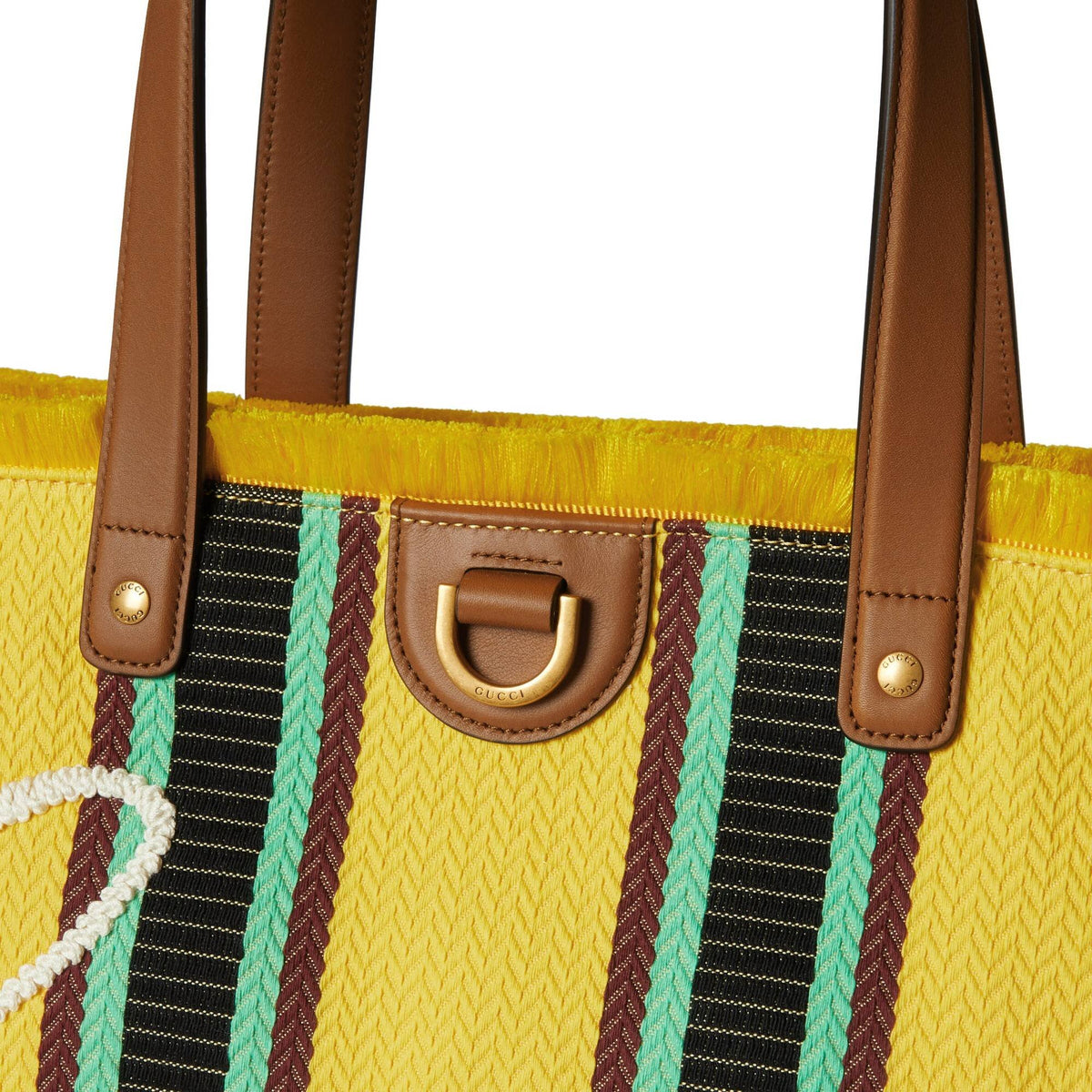 Gucci Tragetasche Herren Embroidered Medium Canvas Tote Bag Grün Multicolor 818771FAEF88797