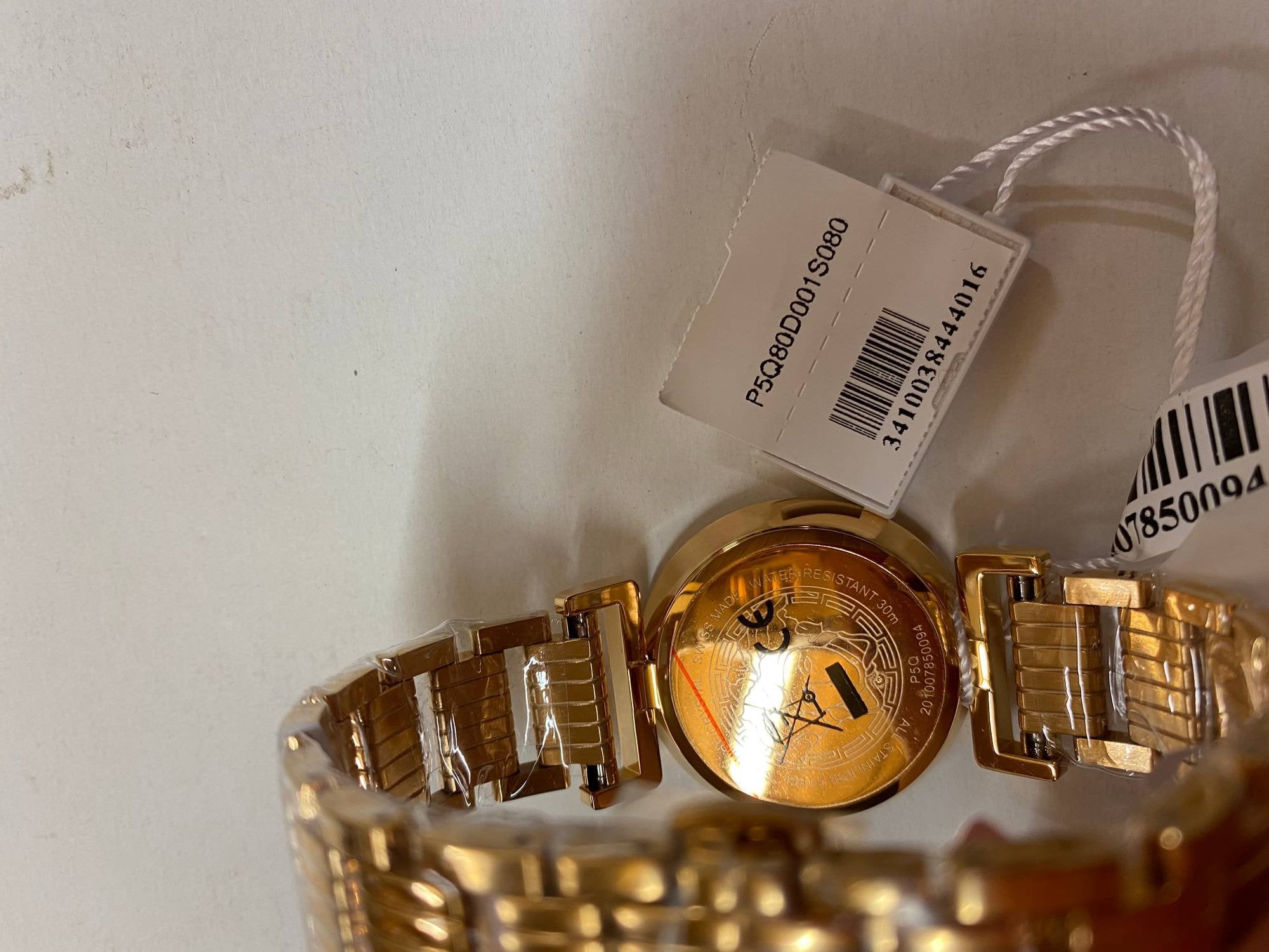 Versace Vanity Damenuhr Gold Stahlgehäuse Silber Zifferblatt 34mm P5Q80D001 S080