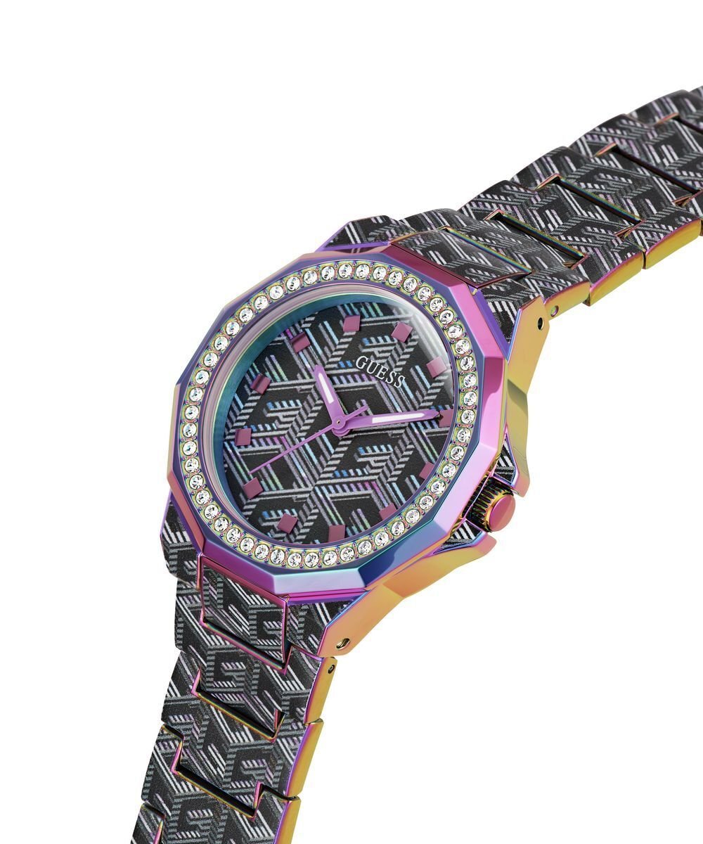 Guess Damen Armbanduhr Misfit, schwarz, pink 38 mm GW0597L2