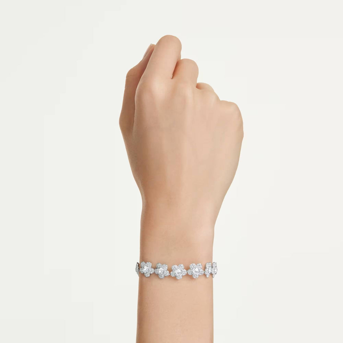Swarovski Armband Damen Ariana Grande x Swarovski Rundschliff Blume Weiß Rhodiniert 5749182