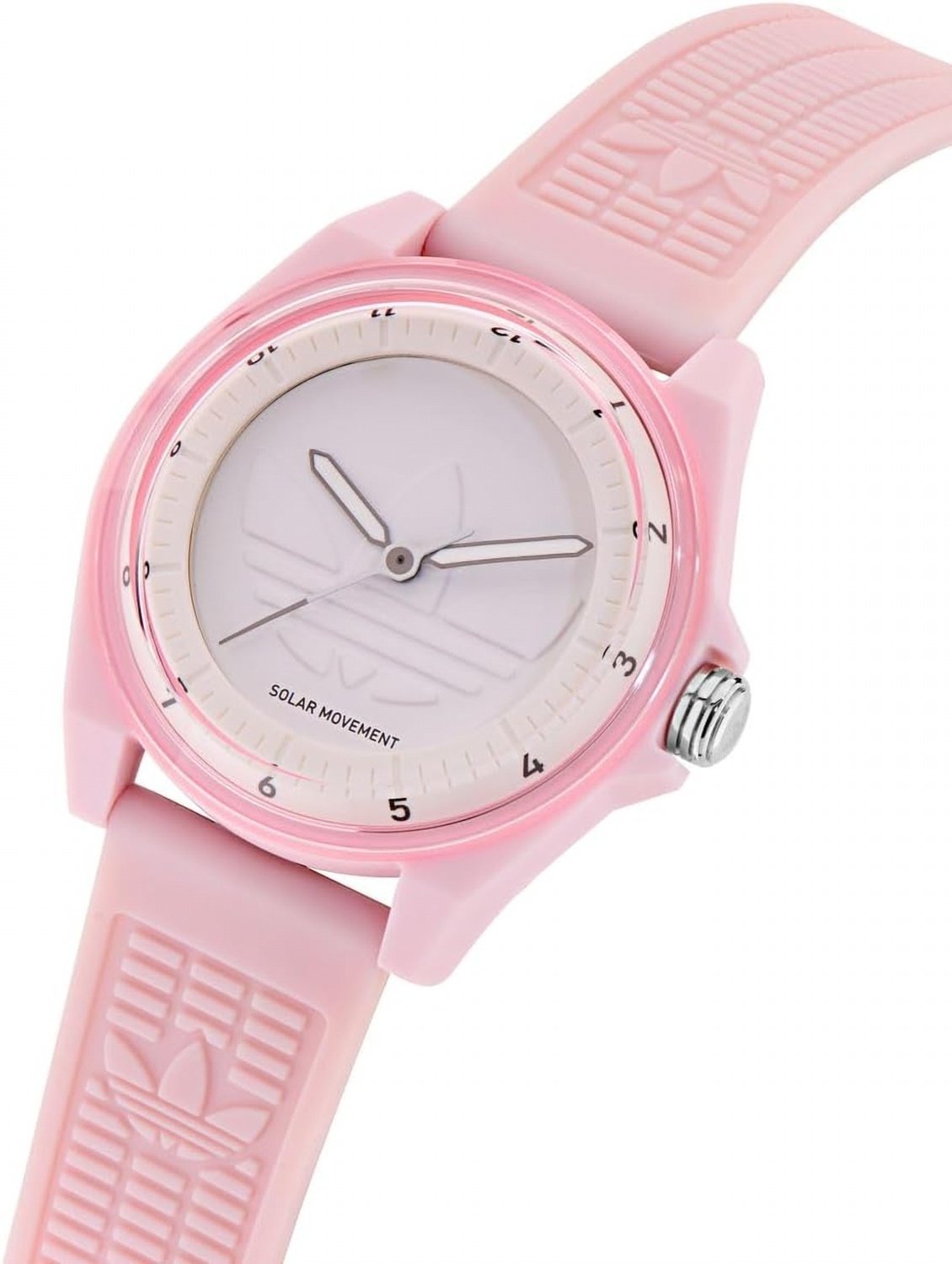 adidas Project Four SOLAR Unisex Armbanduhr, Solar-Dreizeigerwerk Analog, Kunststoff, 41 mm, Kunststoffarmband, Pink, 5 bar, Zifferblattfarbe: Weiß, AOST25531