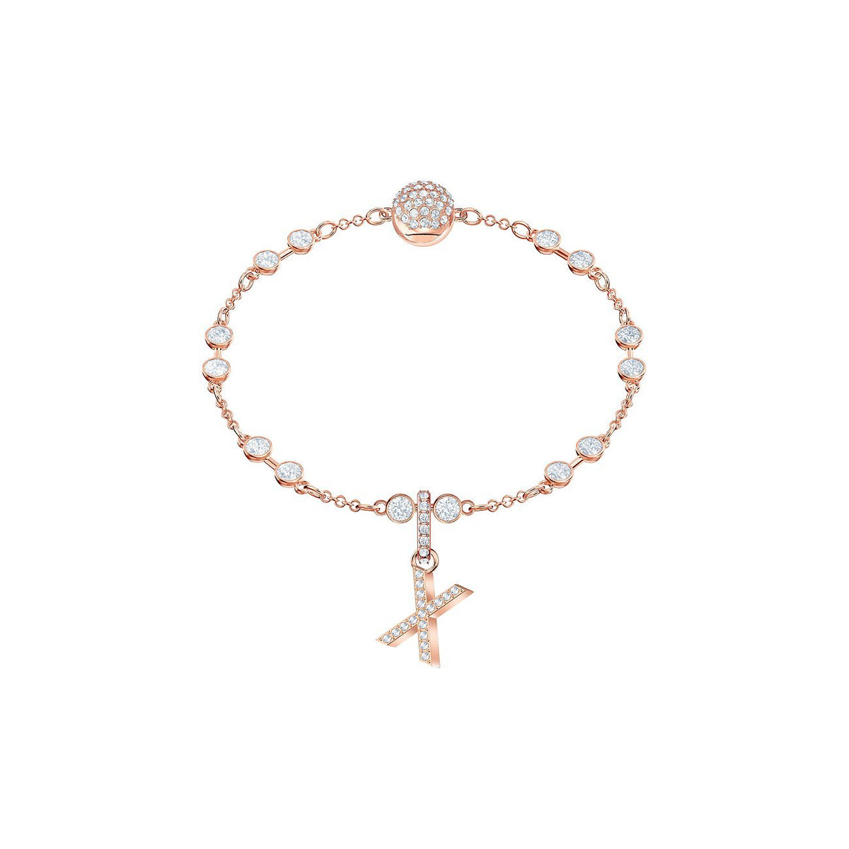 Swarovski Charm Unisex Buchstabe X Roségold‑Pavé 5440510