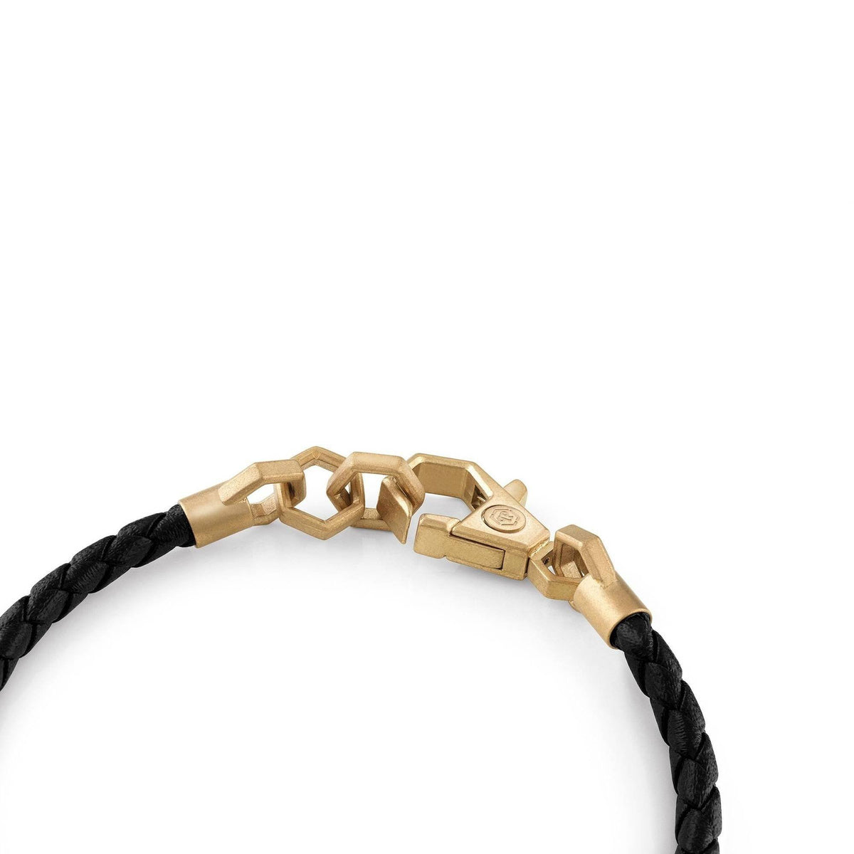 Philipp Plein Herren Armband LINKED Leder Gold Schwarz PJYEA14BU