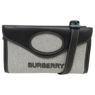 Burberry Damen Handtasche 2WAY Horseferry Canvas Leder Schwarz Grau 8039506