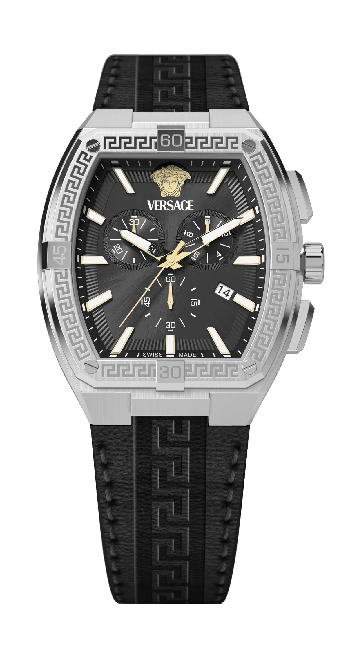 Versace Armbanduhr Herren Greca Sport Schwarz Silber VESP00124