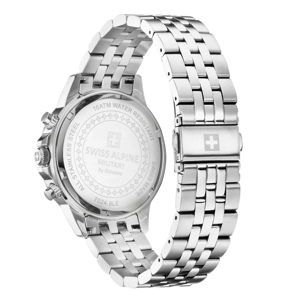Swiss Alpine Military by Grovana Herrenuhr Cruiser Chronograph Silber Grün 7024.9134