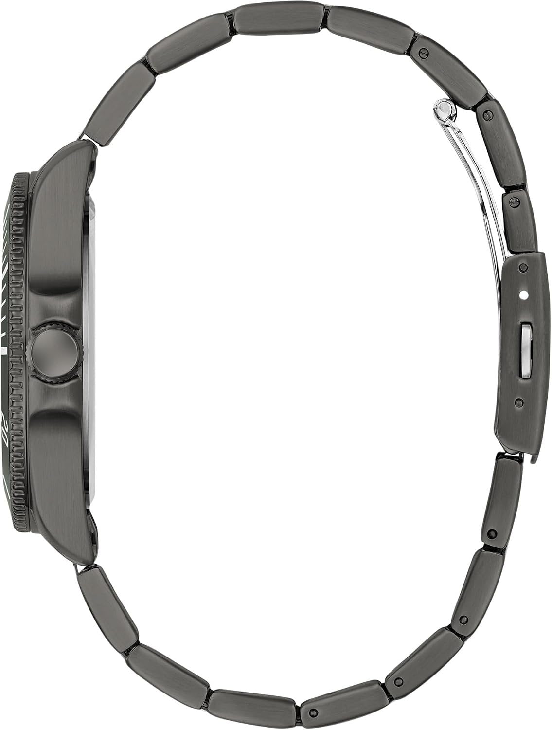 GUESS Armbanduhr Herren Dark Silver-Tone and Green Analog Watch Gunmetal Grün GW0968G3