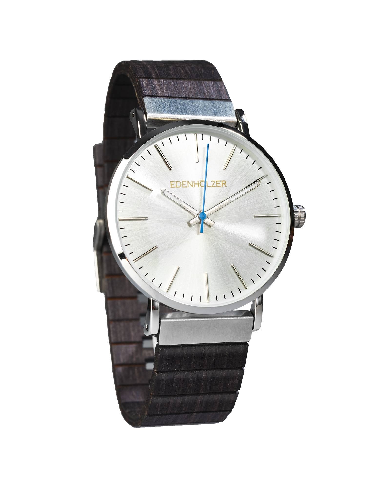 Edenhölzer Holzuhr Herren Armbanduhr Metall  HOlzArmband Hardlex Grenada Natur