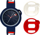 Fila Unisex Erwachsene Armbanduhr  FILASTYLE 44 mm WEISSE & ROTE SILIKONABDECKUNG Armband Silikon 38-315