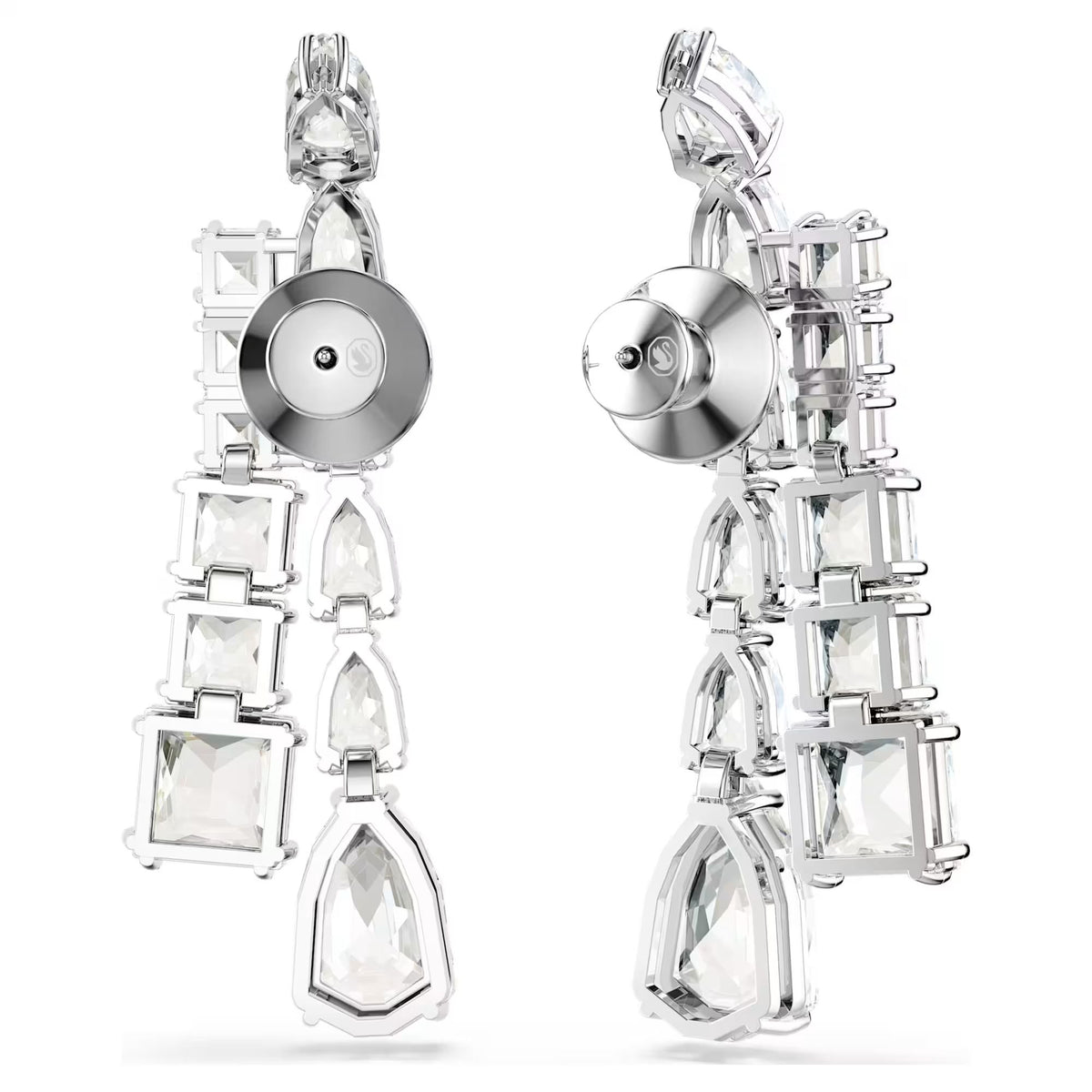 Swarovski Ohrringe Damen Matrix Drop Mixed cuts weiß rhodiniert 5692515