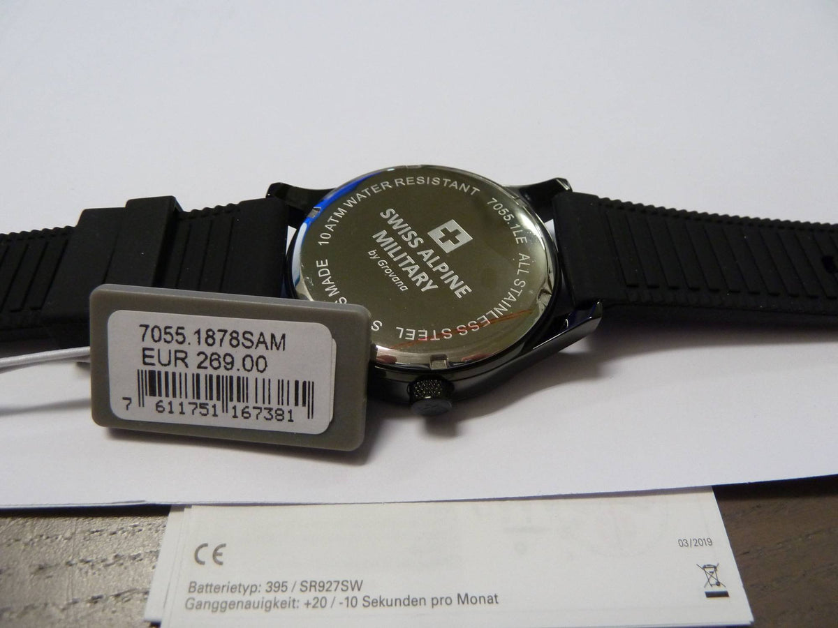 Swiss Alpine Military by Grovana Herren Armbanduhr schwarz 7055-1878SAM