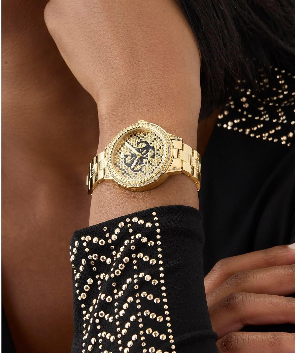 Guess Analoguhr Damen G Lace Goldfarben GW0944L2