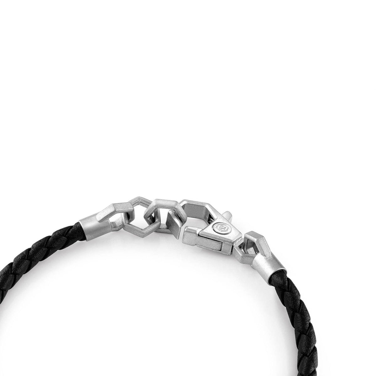 Philipp Plein Herren Armband LINKED schwarz silber Leder PJYEA13BU