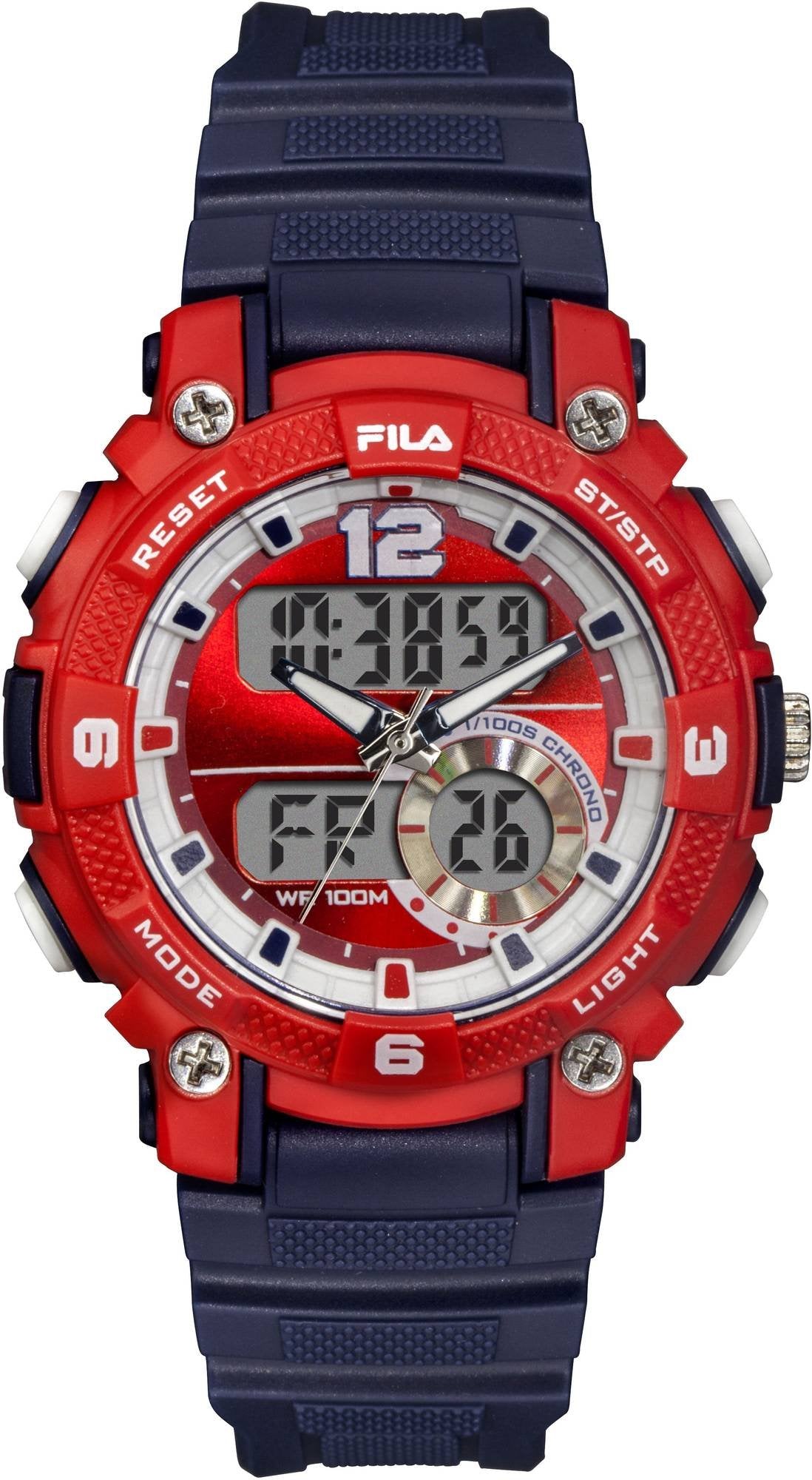 Fila Unisex Erwachsene Armbanduhr FILASTYLE 38 mm Chronograph Armband Silikon 38-190