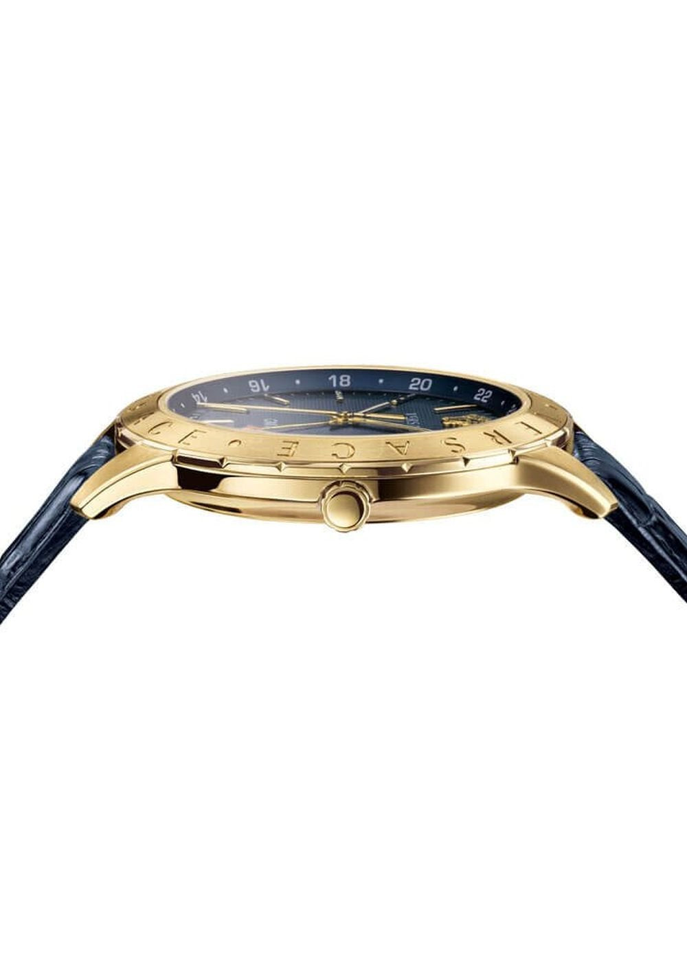 Versace Herren Armbanduhr UNIVERS GMT blau, gold 43 mm VEBK00318