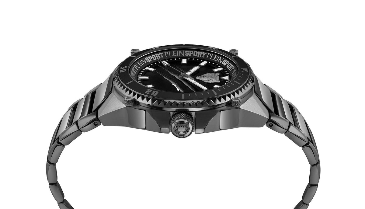 Plein Sport Herren Uhr Thunder Force PS8BA1024 Schwarz Edelstahl 47 mm