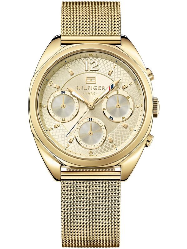 Tommy Hilfiger Damenuhr Multifunktionsuhr Goldfarben Edelstahl Milanaise-Band  TH 1781488 UHR AIR