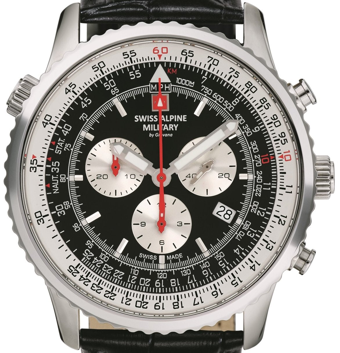 Swiss Alpine Military Herren Armbanduhr 45 mm Armband Leder 7078.9537
