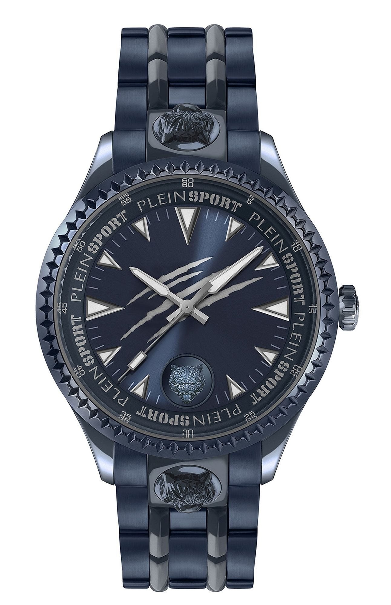 Plein Sport Herren Uhr LINEMAN PS5BA1224 Edelstahl IP Blue 45 mm