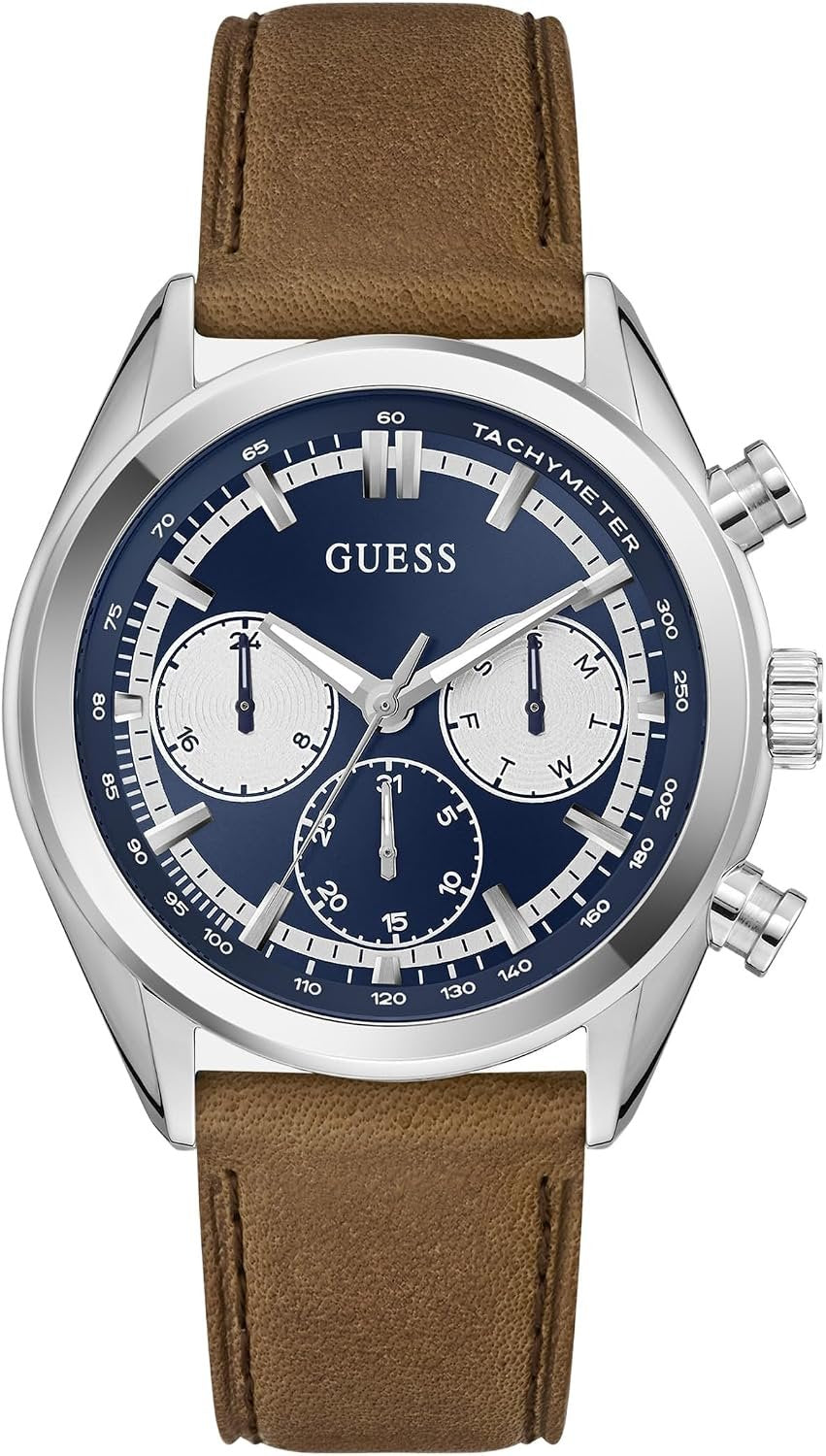 Guess Multifunktionsuhr Herren Dawson Silber/Braun GW0972G1