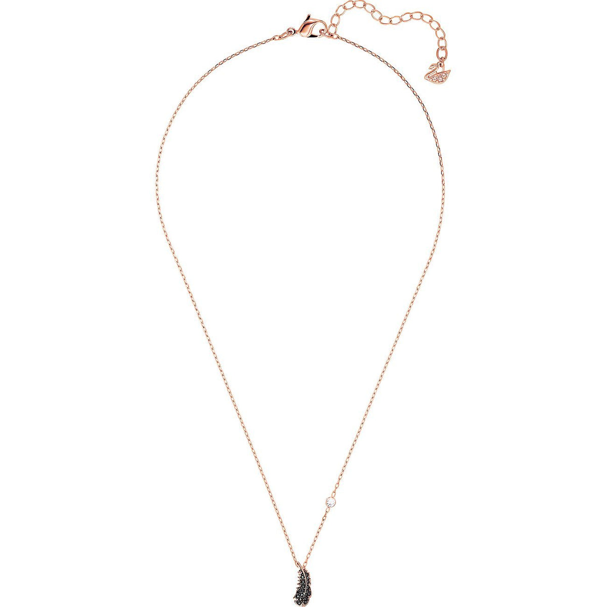 Swarovski Damen Halskette Naughty Feder Schwarz 5495292
