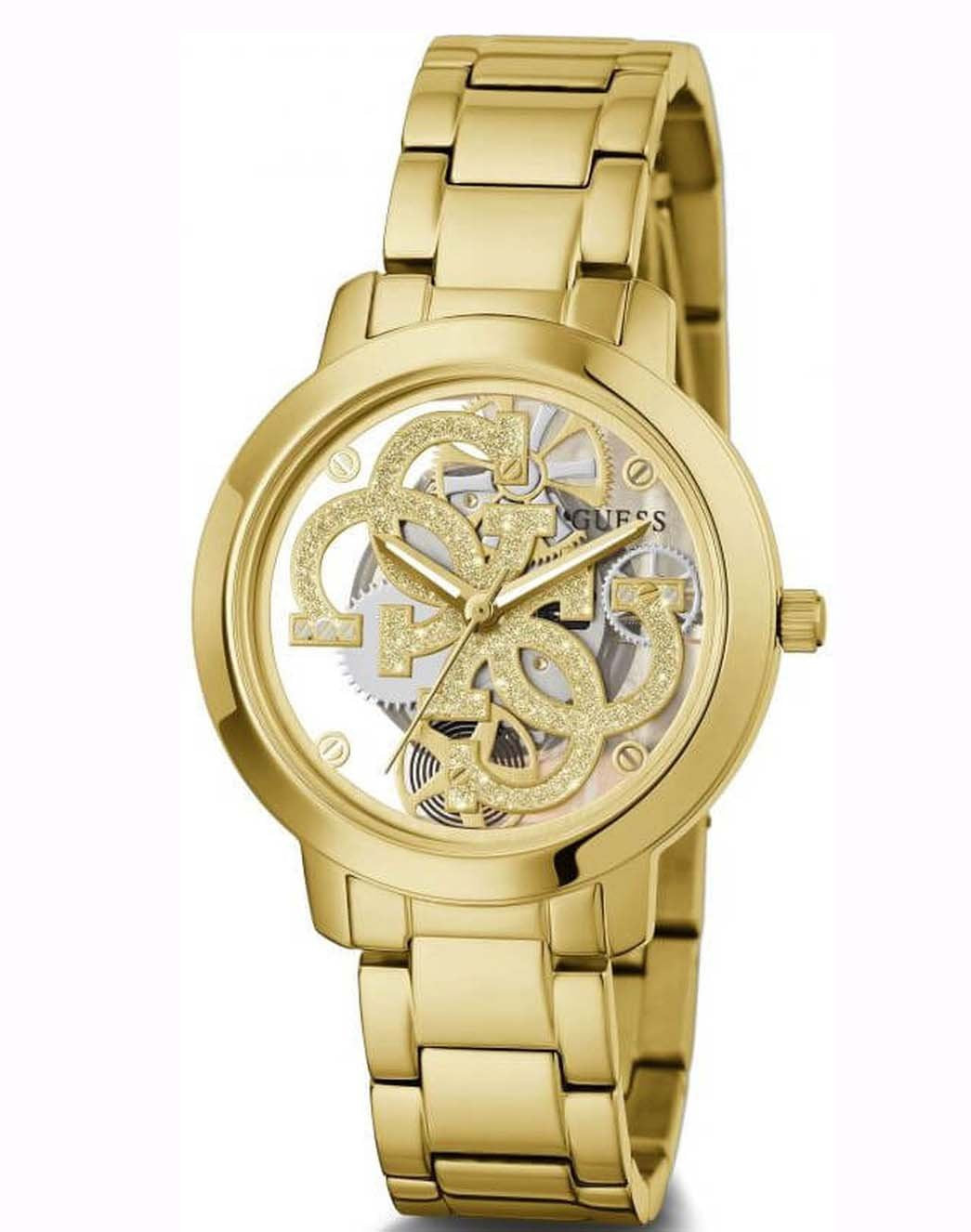 Guess Damen Armbanduhr Quatro clear gold 36 mm GW0300L2