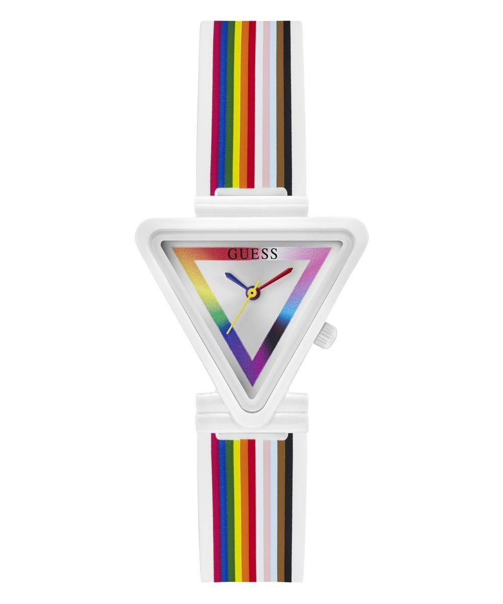 Guess Damen Armbanduhr Fame Triangle weiß, mehrfarbig 35 mm GW0679L1