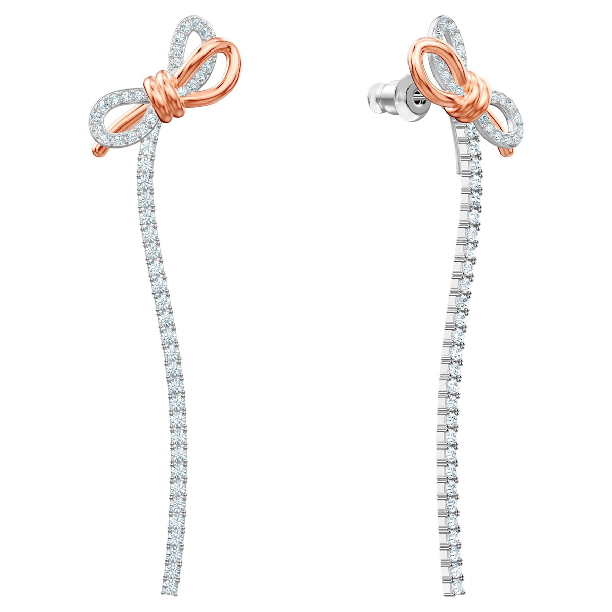 Swarovski Ohrringe Damen Lifelong Bow Weiß Roségold 5447083