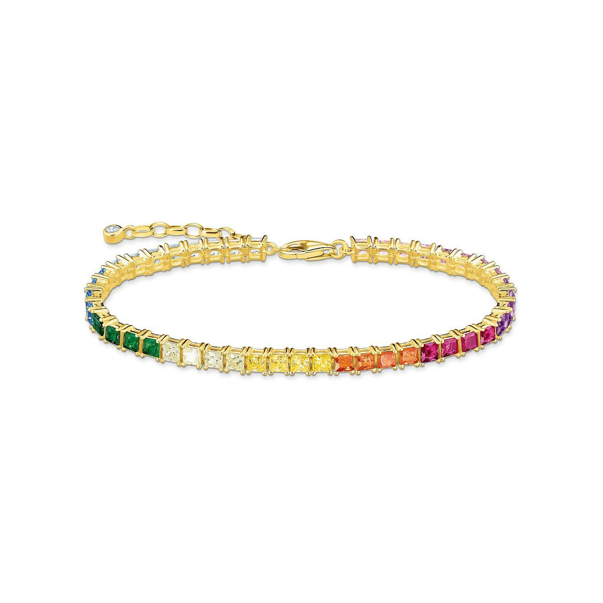 Thomas Sabo Armband Damen Tennis Colourful Stones A2029‑996‑7‑L19V Gold/Multicolor
