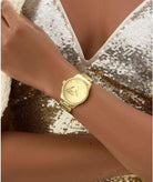 GUESS Analoguhr Damen Ladies Gold Tone Analog Watch Gold GW0987L2