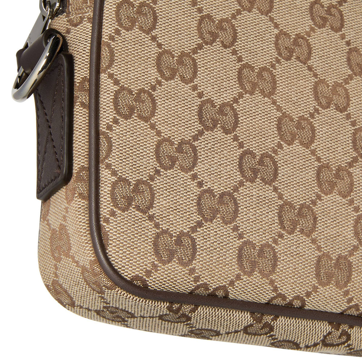 Gucci Umhängetasche Herren GG Canvas Kleine Crossbody Tasche Beige Braun 834802 FAEPS 9752