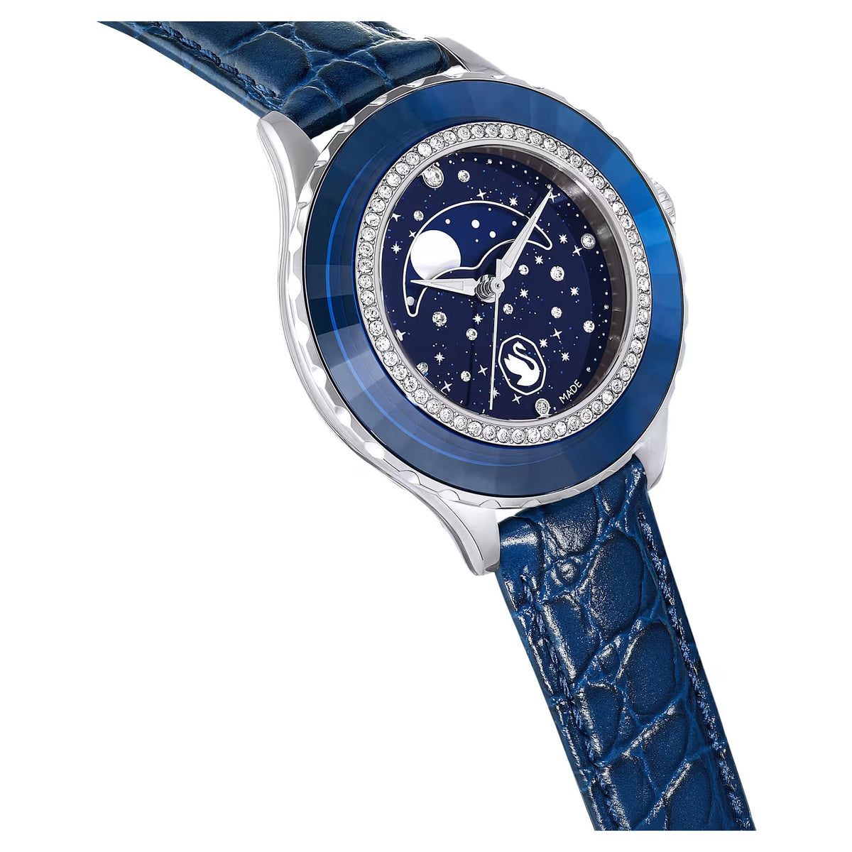 Swarovski Armbanduhr Damen Octea Moon blau Leder 5677494